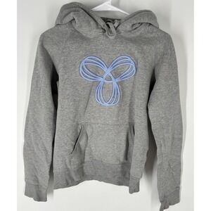 Aritzia TNA Baltic Embroidered Hoodie Sz S Gray Pockets Athleisure Streetwear